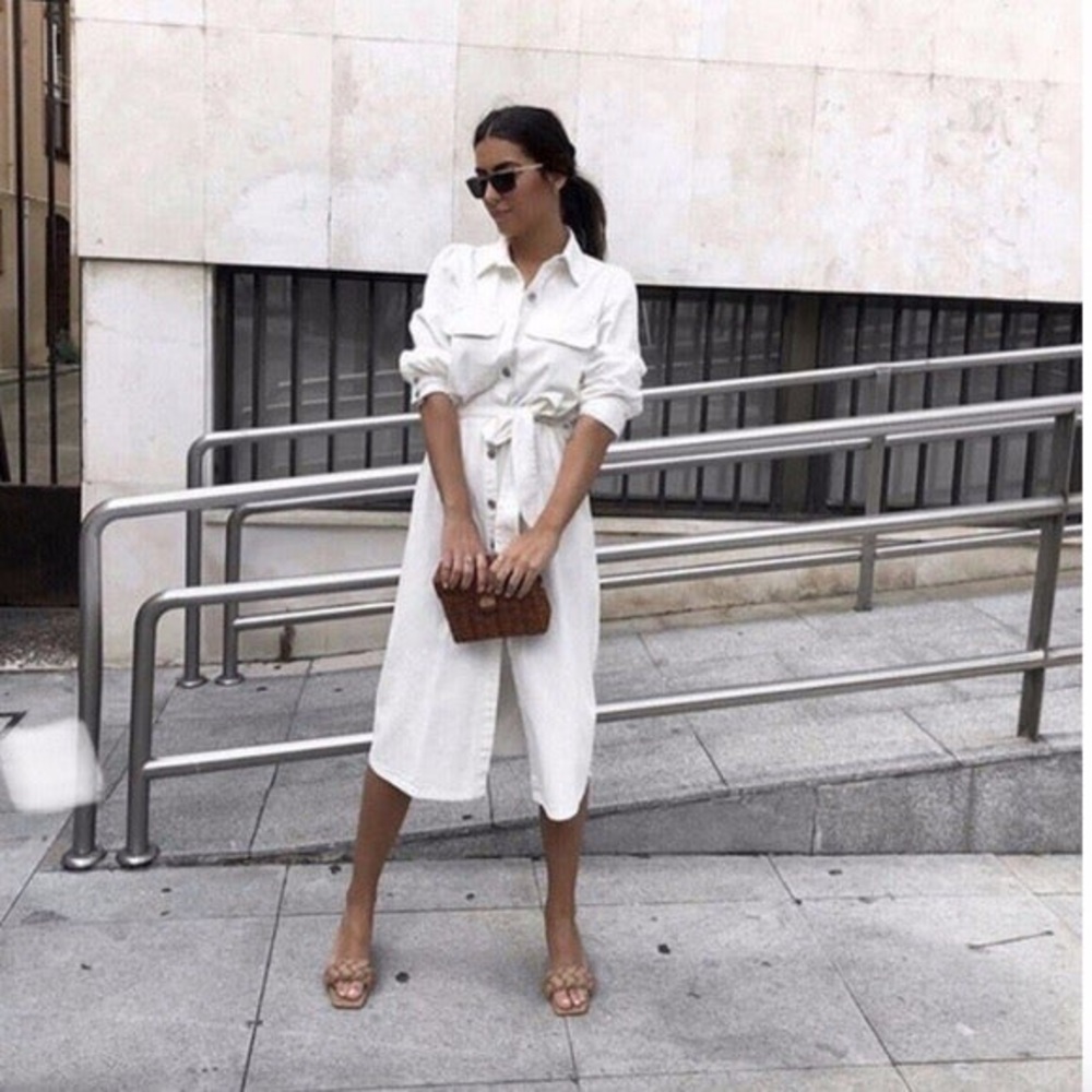 Zara midi denim dress